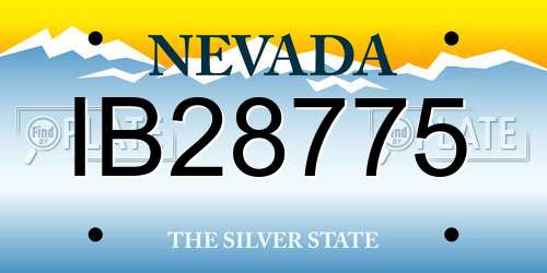 IB28775 Nevada License Plate