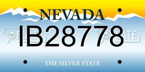 IB28778 Nevada License Plate