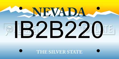 IB2B220 Nevada License Plate