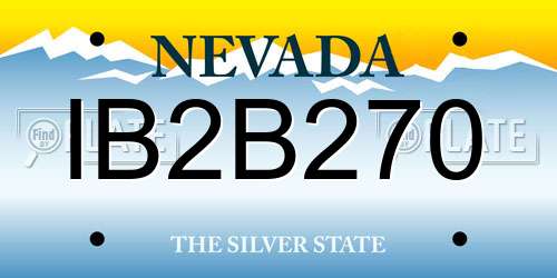 IB2B270 Nevada License Plate