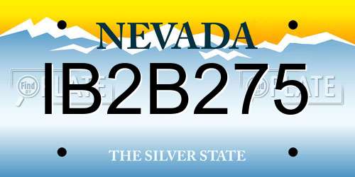 IB2B275 Nevada License Plate