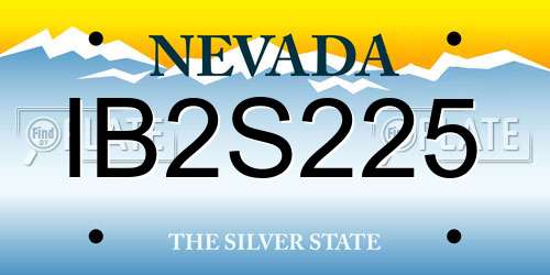 IB2S225 Nevada License Plate