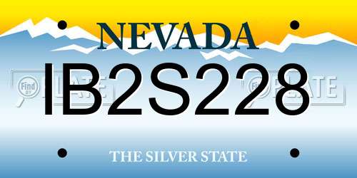 IB2S228 Nevada License Plate