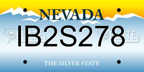 IB2S278 Nevada License Plate
