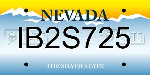IB2S725 Nevada License Plate