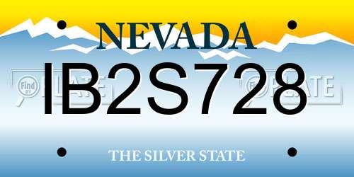 IB2S728 Nevada License Plate