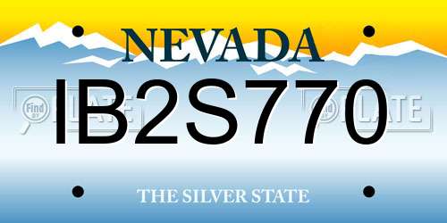 IB2S770 Nevada License Plate