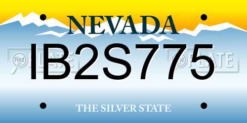 IB2S775 Nevada License Plate