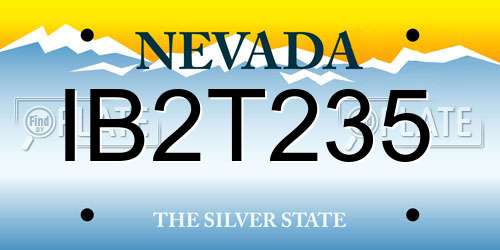 IB2T235 Nevada License Plate