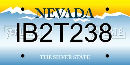 IB2T238 Nevada License Plate