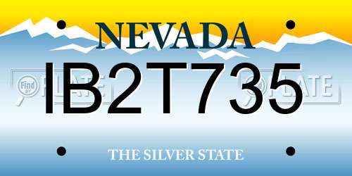 IB2T735 Nevada License Plate