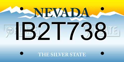 IB2T738 Nevada License Plate