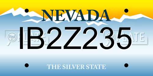 IB2Z235 Nevada License Plate