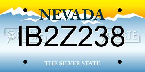 IB2Z238 Nevada License Plate