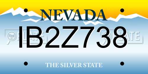 IB2Z738 Nevada License Plate