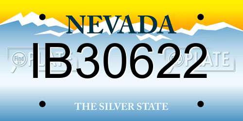IB30622 Nevada License Plate