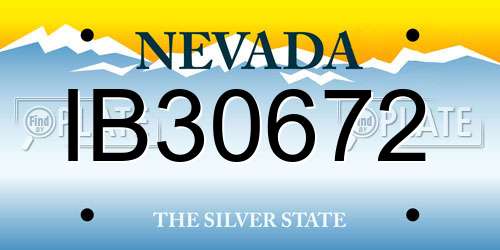 IB30672 Nevada License Plate