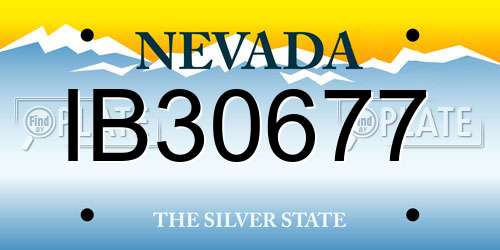 IB30677 Nevada License Plate