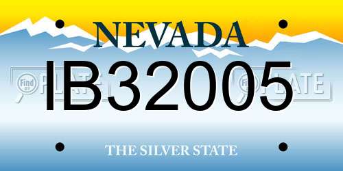IB32005 Nevada License Plate
