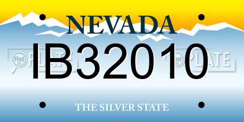 IB32010 Nevada License Plate