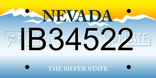 IB34522 Nevada License Plate