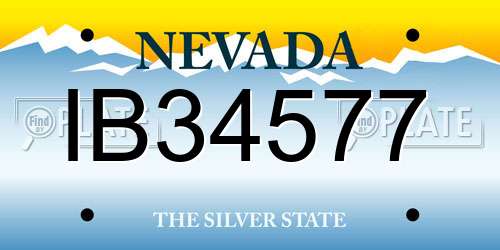 IB34577 Nevada License Plate
