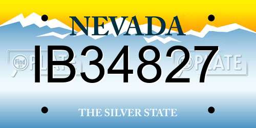 IB34827 Nevada License Plate