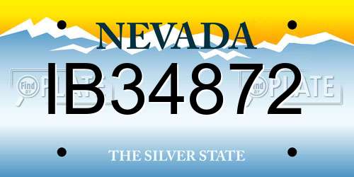 IB34872 Nevada License Plate