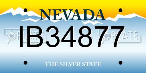 IB34877 Nevada License Plate