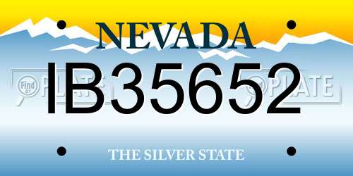 IB35652 Nevada License Plate