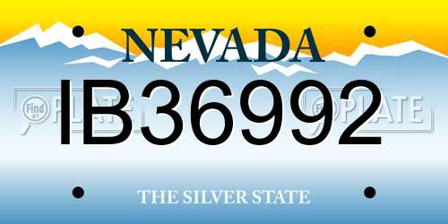 IB36992 Nevada License Plate