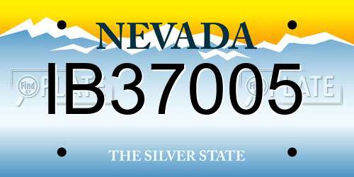 IB37005 Nevada License Plate