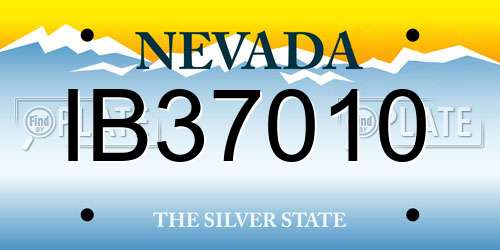 IB37010 Nevada License Plate