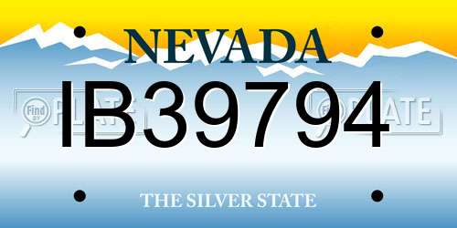 IB39794 Nevada License Plate