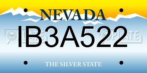 IB3A522 Nevada License Plate