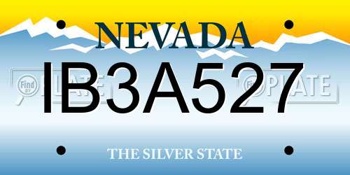 IB3A527 Nevada License Plate