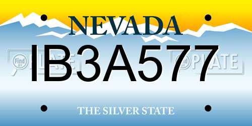 IB3A577 Nevada License Plate