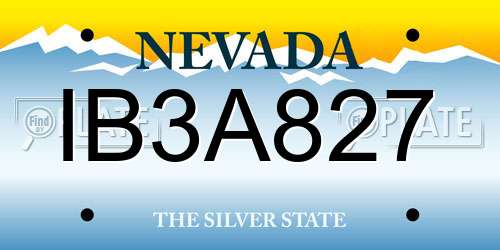 IB3A827 Nevada License Plate