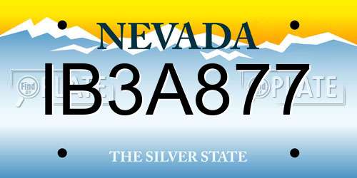 IB3A877 Nevada License Plate