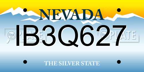 IB3Q627 Nevada License Plate