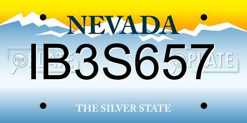 IB3S657 Nevada License Plate