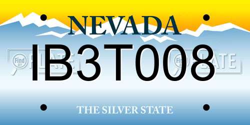 IB3T008 Nevada License Plate