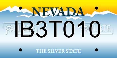 IB3T010 Nevada License Plate