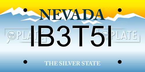 IB3T5I Nevada License Plate