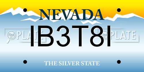 IB3T8I Nevada License Plate