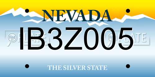 IB3Z005 Nevada License Plate
