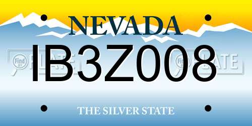 IB3Z008 Nevada License Plate