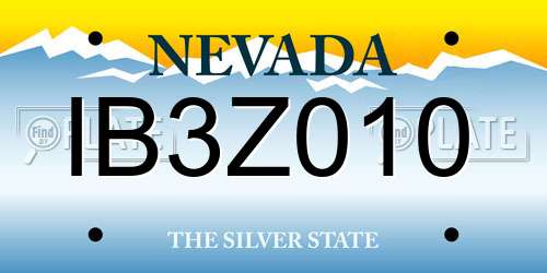 IB3Z010 Nevada License Plate
