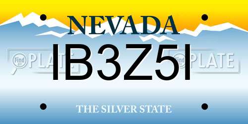 IB3Z5I Nevada License Plate
