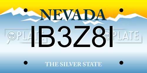 IB3Z8I Nevada License Plate
